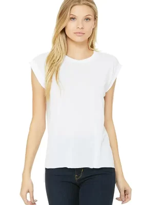Ženska majica – Bella+Canvas – Women’s Flowy Muscle Tee Rolled Cuff 8804