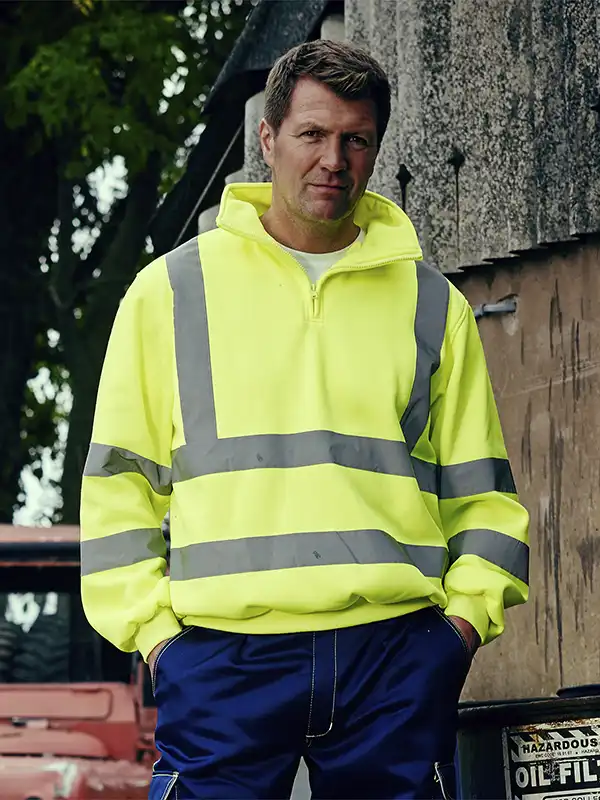 Odsevni pulover - Yoko - Fluo 1/4 Zip Sweat Shirt HVK06