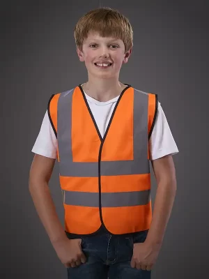Otroški odsevni brezrokavnik – Yoko – Kids Fluo 2 Band + Brace Waistcoat HVW100CH