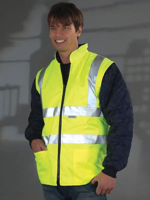 Odsevna jakna - Yoko - Fluo Quilted Jacket with Zip-Off Sleeves HV008SL