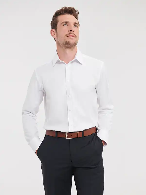 Srajca - Russell - Men's LS Herringbone Shirt 962M