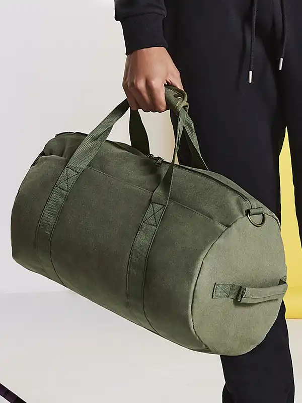 Torba - BagBase - Vintage Canvas Barrel Bag BG655