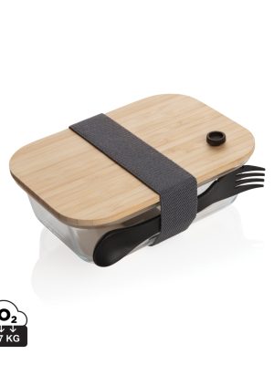 Posoda za hrano – XD – Glass lunchbox with bamboo lid