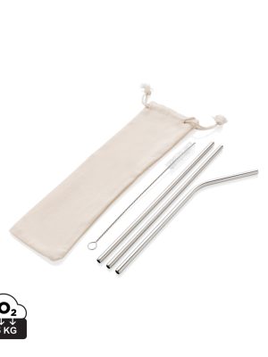 Komplet slamic – XD – Reusable stainless steel 3 pcs straw set