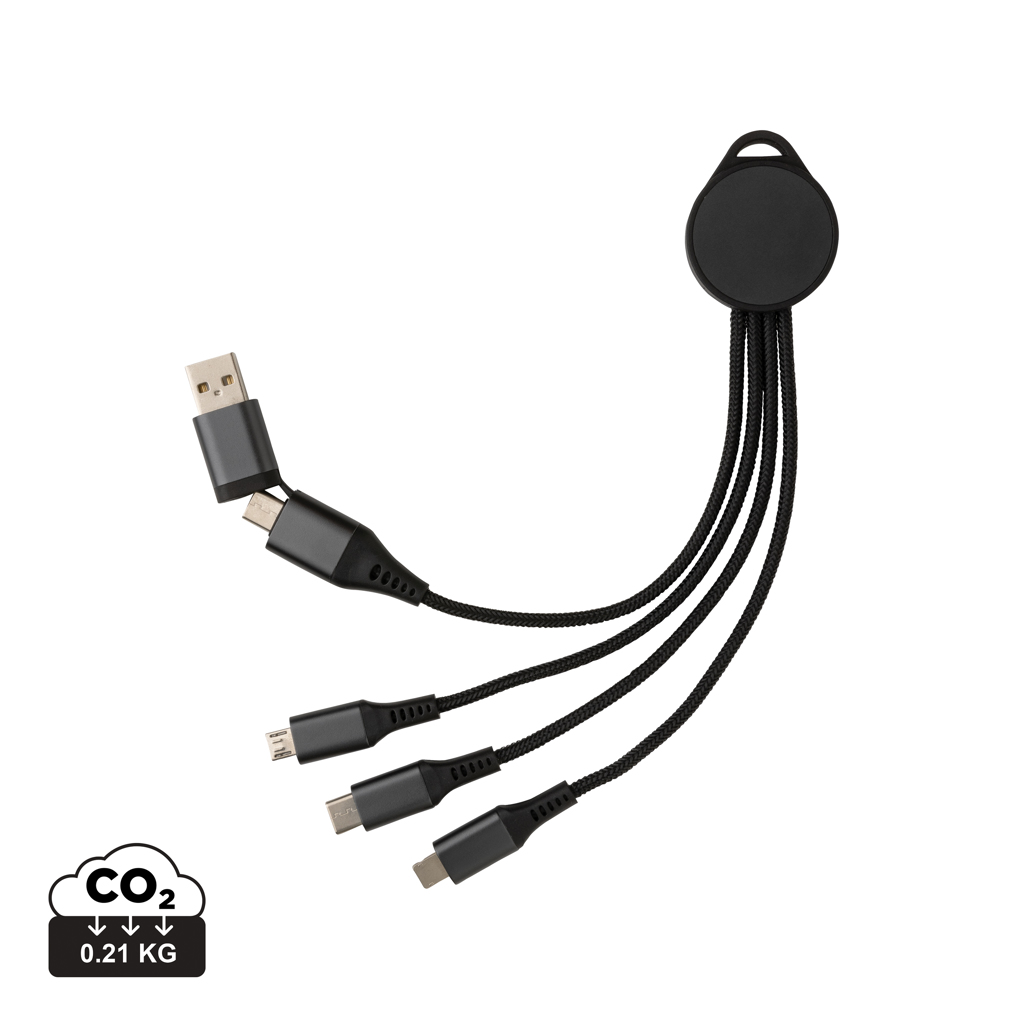 Polnilni kabel - XD - Terra RCS recycled aluminium 6-in-1 charging cable