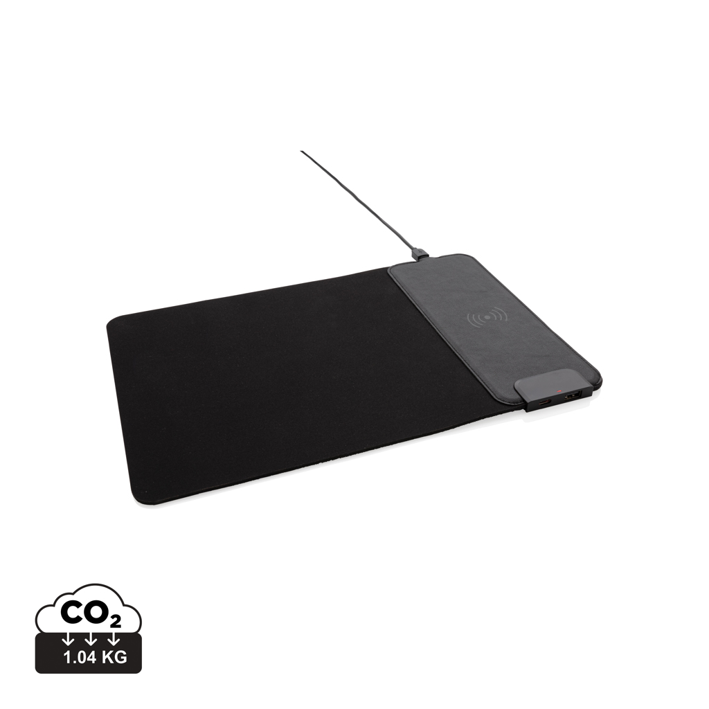 Podloga za miško z brezžičnim polnilnikom - XD - Mousepad with 15W wireless charging and USB ports