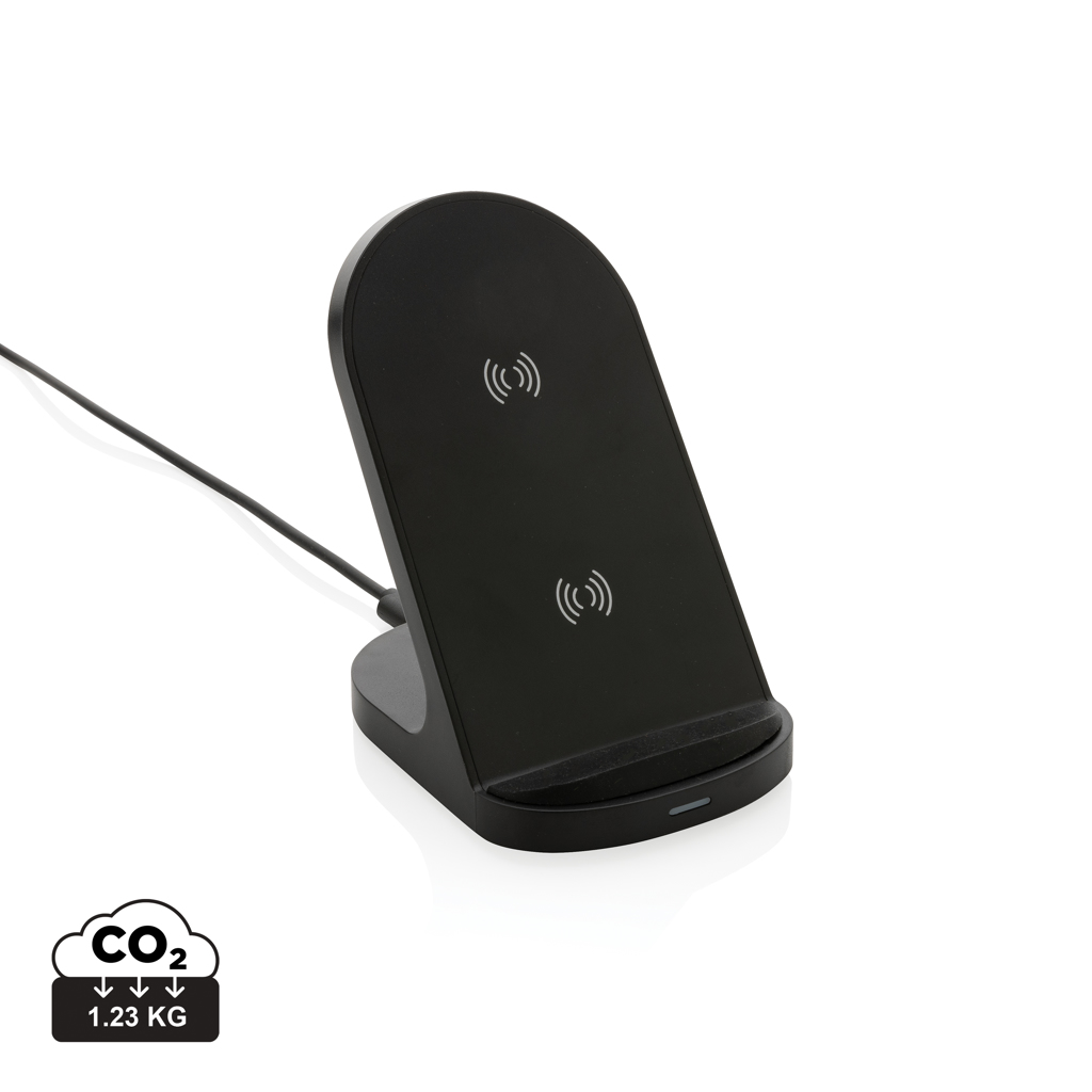 Stojalo z brezžičnim polnilnikom - XD - RCS recycled plastic double coil wireless stand 15W