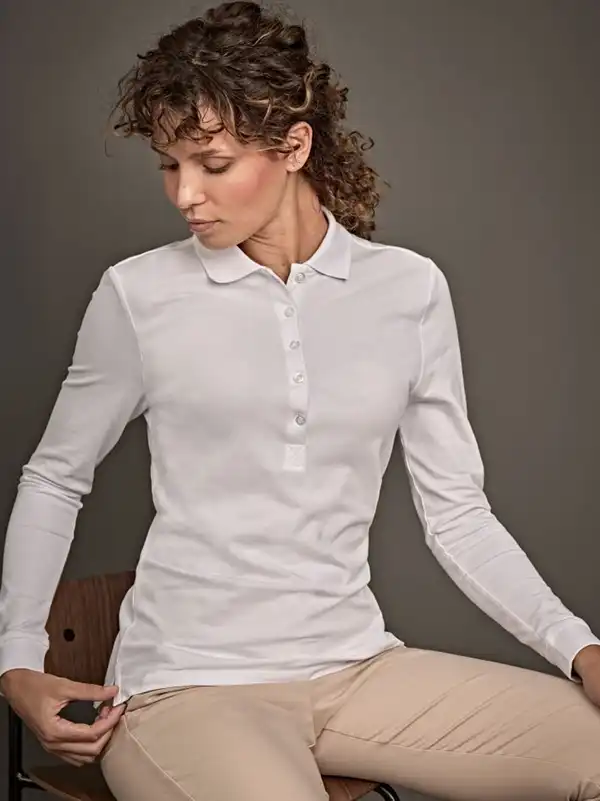 Ženska polo majica - Tee Jays - Ladies Luxury LS Stretch Polo 146