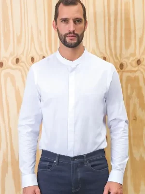 Srajca – Neoblue – Bart Men Poplin shirt with Mao collar long-sleeve