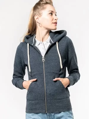 Ženski pulover – Kariban – Ladies’ Vintage Zipped Hooded Sweatshirt KV2307 – OUTLET