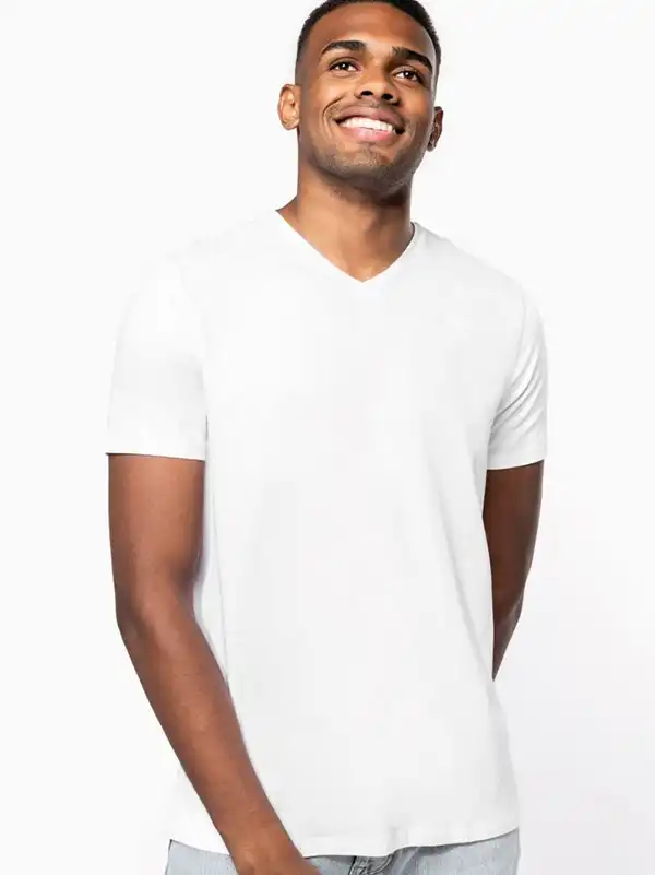 Majica - Kariban - Men's Short-Sleeved V-Neck T-Shirt KA3014