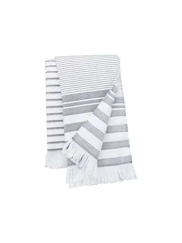 Striped White/Smoke