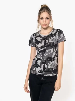 Ženska majica – Kariban – Ladies’ Short-Sleeved Camo T-Shirt KA3031