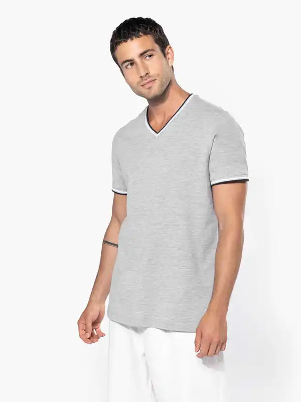 Majica - Kariban - Pique Knit V-Neck T-Shirt KA374
