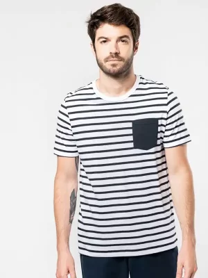 Majica – Kariban – Striped Short Sleeve Sailor T-Shirt with Pocket KA378