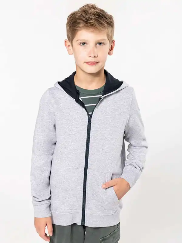 Otroški pulover - Kariban - Kid's Full Zip Hooded Sweatshirt KA486