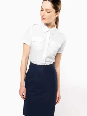 Ženska srajca – Kariban – Ladies’ Short-Sleeved Pilot Shirt KA504