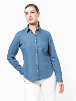 Ženska srajca – Kariban – Ladies’ Chambray Shirt KA509