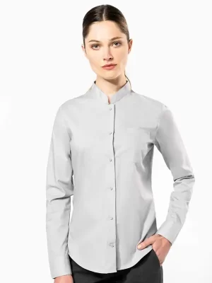 Ženska srajca – Kariban – Ladies’ Long-Sleeved Mandarin Collar Shirt KA514