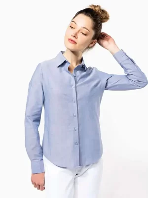 Ženska srajca – Kariban – Ladies’ Long-Sleeved Oxford Shirt KA534