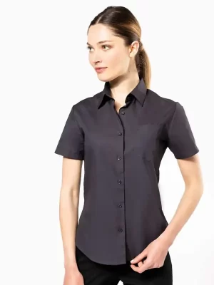 Ženska srajca – Kariban – Ladies’ Short-Sleeved Cotton Poplin Shirt KA544