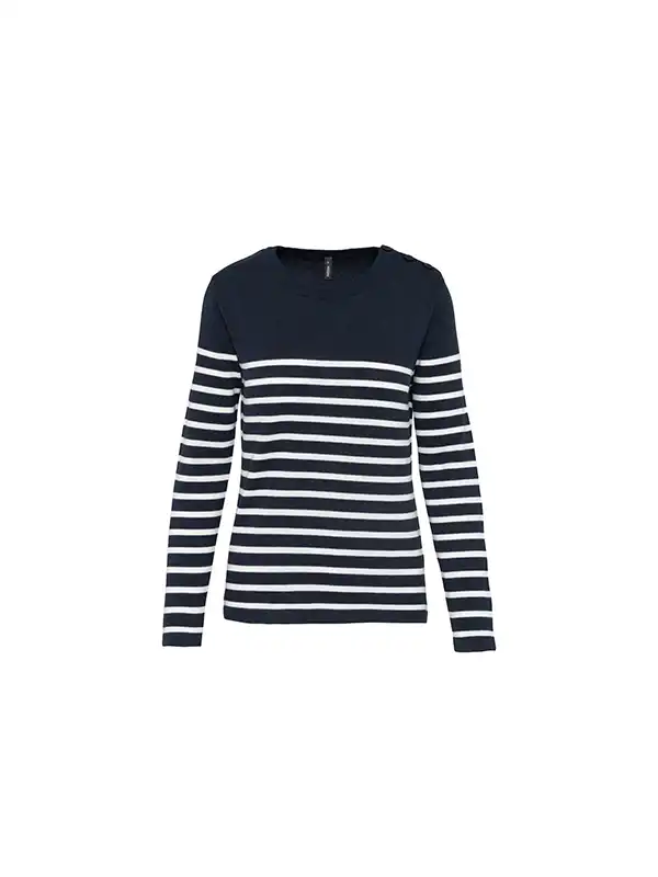Striped Navy/Off White