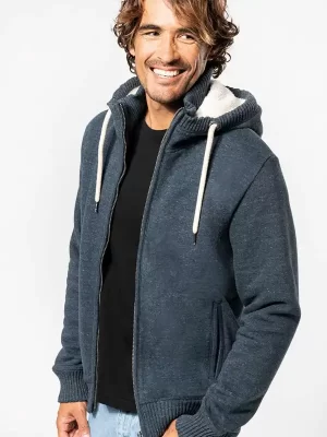 Pulover – Kariban – Vintage Sherpa-Lined Fleece Jacket KV2312