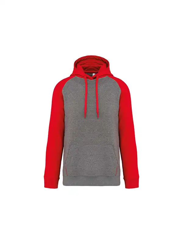Grey Heather/Sporty Red