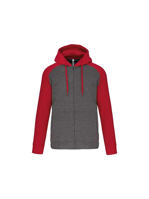 Grey Heather/Sporty Red