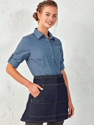Ženska srajca – Premier – Women’s Cross-Dye Roll Sleeve Poplin Bar Shirt PR317 – OUTLET