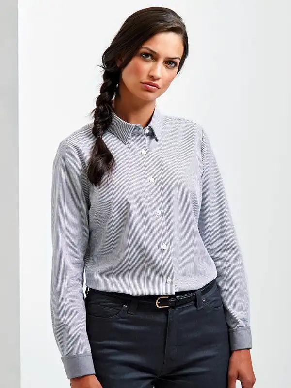 Ženska srajca - Premier - Women's Cotton Rich Oxford Stripes Shirt PR338