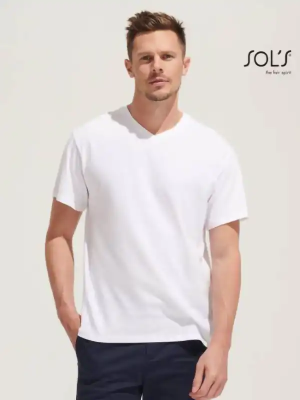 Majica - Sol's - Victory Men's Round V-Neck T-Shirt SO11150