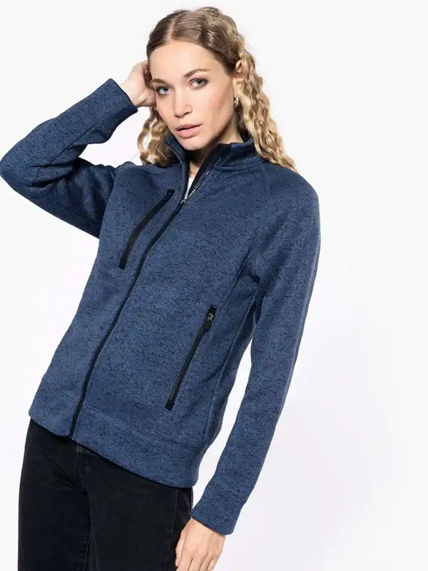 Ženski flis - Kariban - Ladies' Melange Knitted Fleece Jacket KA9107