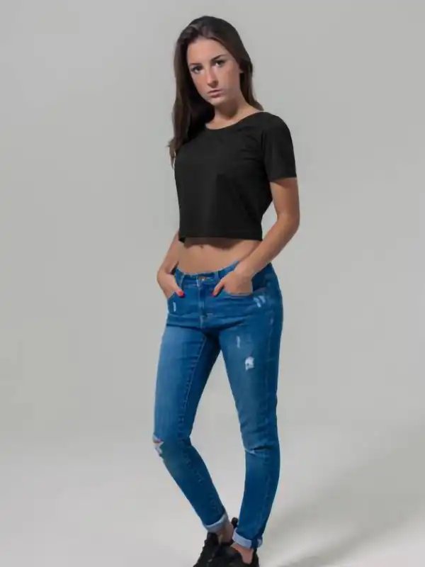 Ženska majica - Build Your Brand - Heavy Ladies' Crop T-Shirt BY 042