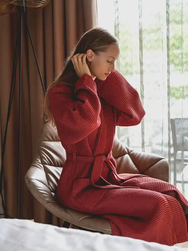Kopalni plašč - Vossen - Waffle Piqué Bathrobe "Siam" 49.2670